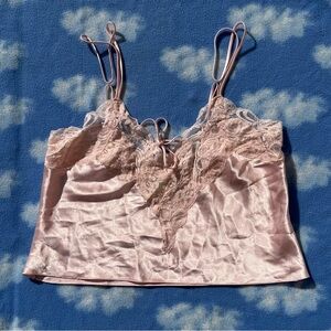 Vintage Victoria Secret Pink Lace Satin Camisole